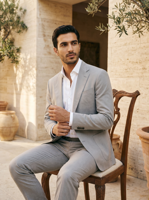 Light Gray Cotton Suit — Custom Made to Measure — 3