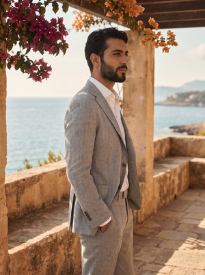 Light Gray Linen Suit — Custom Made to Measure — 2