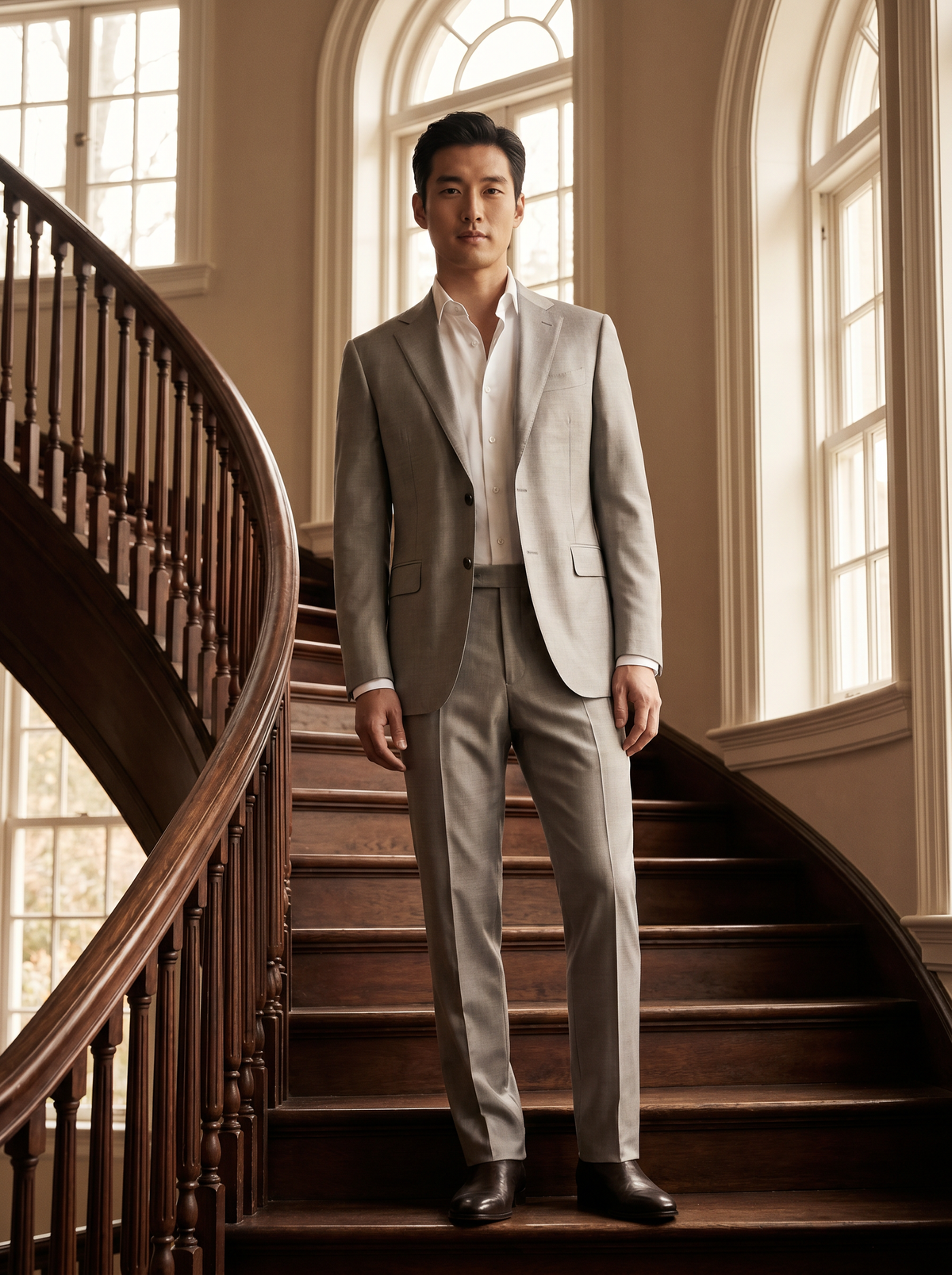 Light Gray Silk Blend Suit — Custom Made to Measure