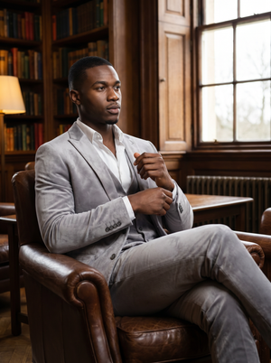 Light Gray Velvet 3-Piece Suit — Custom Made to Measure — 3