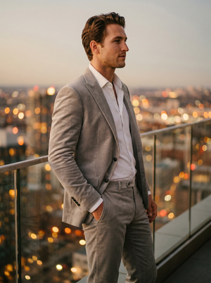 Light Gray Velvet Groomsmen Suit — Custom Made to Measure — 2