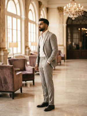 Light Gray Wool Groomsmen Suit — Custom Made to Measure — 2