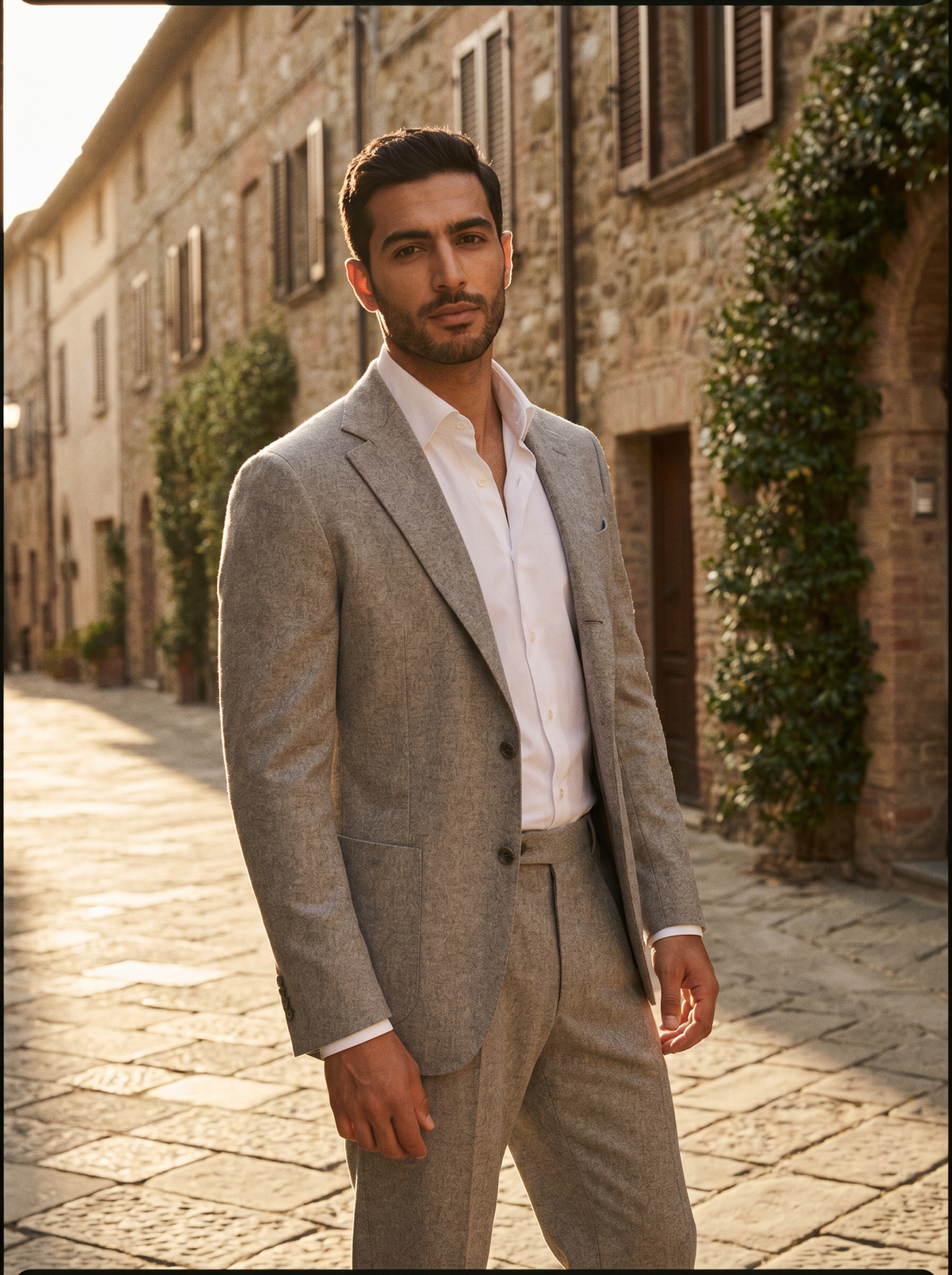 Light Gray Wool Suit — Custom Made to Measure