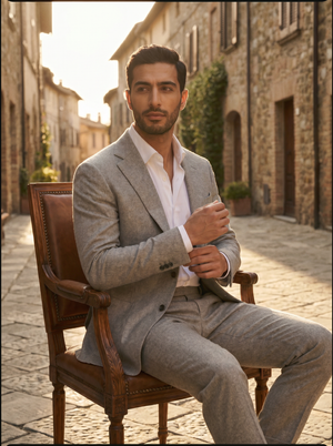 Light Gray Wool Suit — Custom Made to Measure — 3