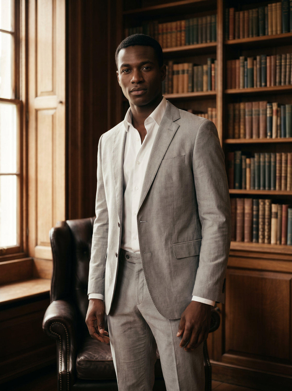 Light Grey Cotton Groomsmen Suit — Custom Made to Measure