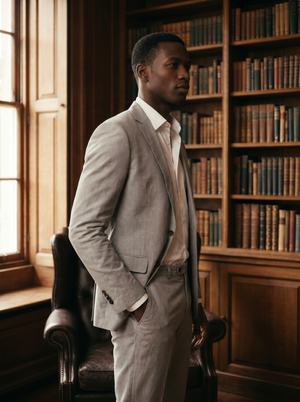 Light Grey Cotton Groomsmen Suit — Custom Made to Measure — 2