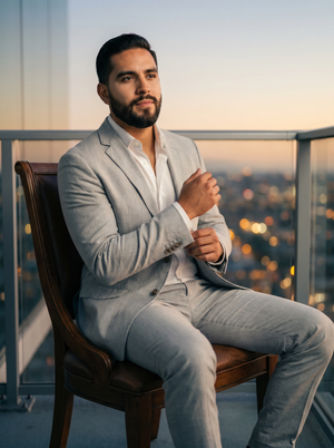 Light Grey Cotton Suit — Custom Made to Measure — 3