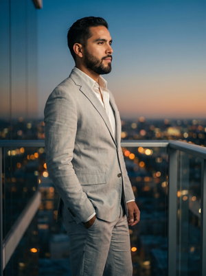 Light Grey Cotton Suit — Custom Made to Measure — 2
