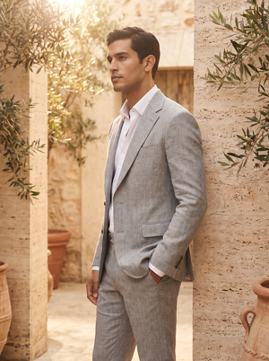 Light Grey Linen Suit — Custom Made to Measure — 2