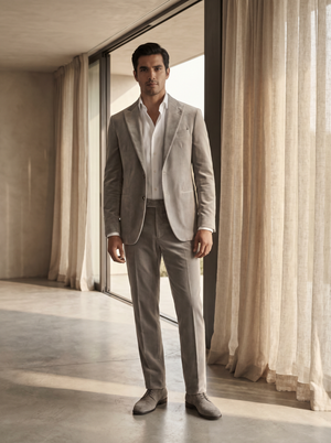 Light Grey Velvet Suit — Custom Made to Measure — 1