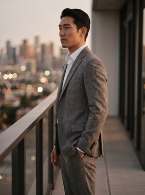 Light Grey Wool Groomsmen Suit — Custom Made to Measure — 2