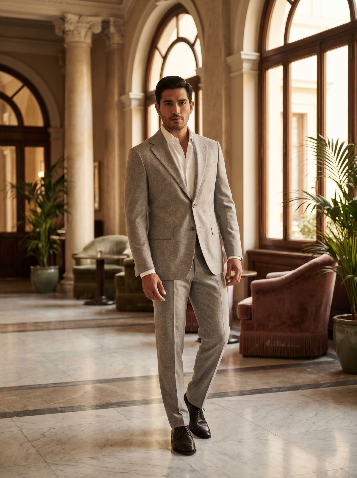 Light Grey Wool Suit — Custom Made to Measure