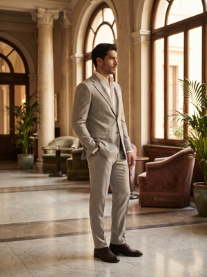 Light Grey Wool Suit — Custom Made to Measure — 2