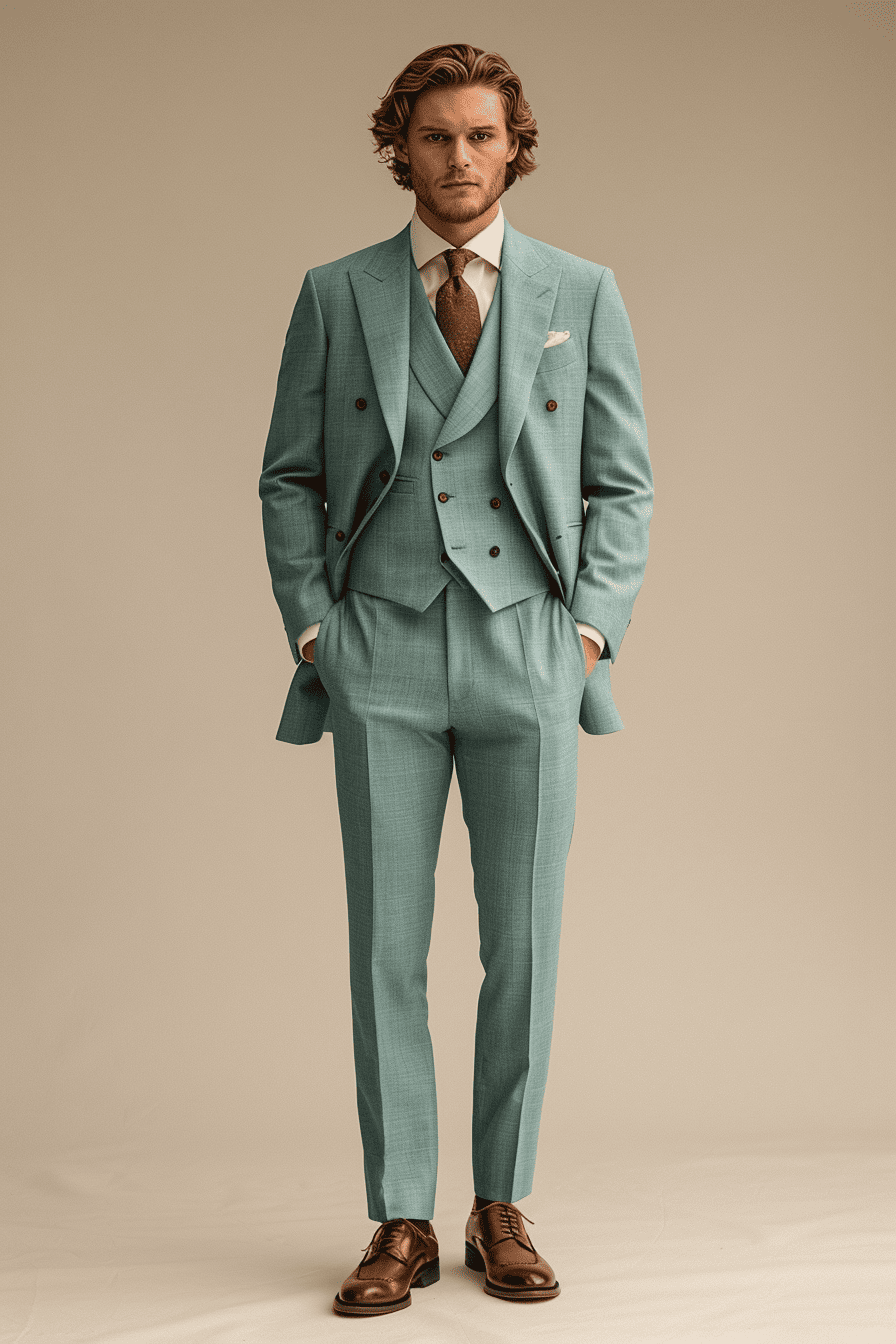 Light Blue Flannel Suit — Custom Made to Measure