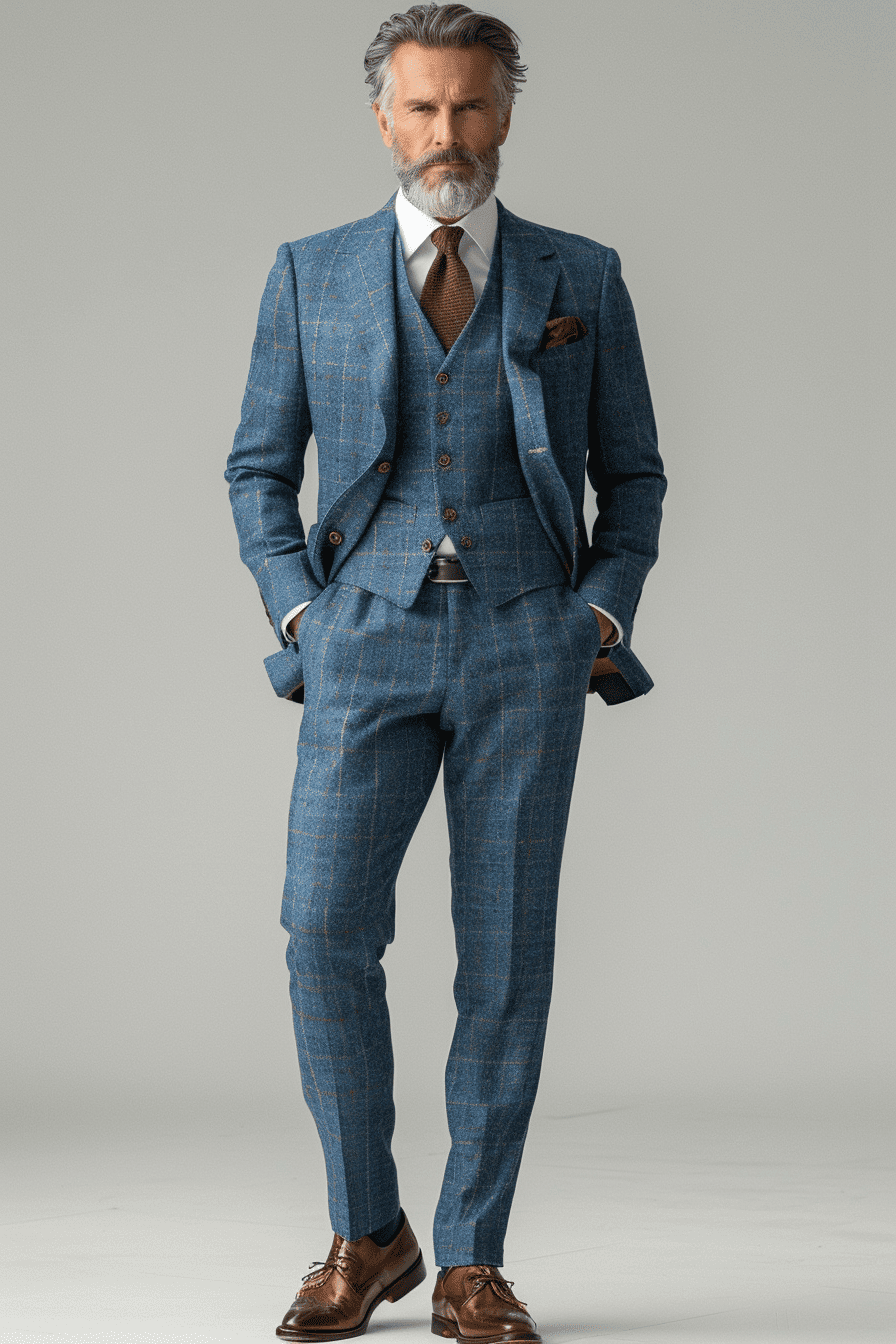 Light Blue Flannel Suit — Custom Made to Measure