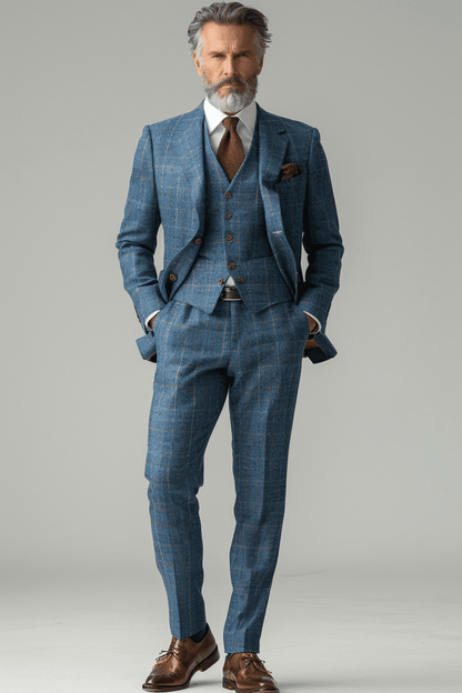 Light Blue Flannel Suit — Custom Made to Measure
