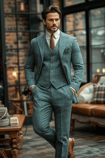 Light Blue Flannel Suit — Custom Made to Measure