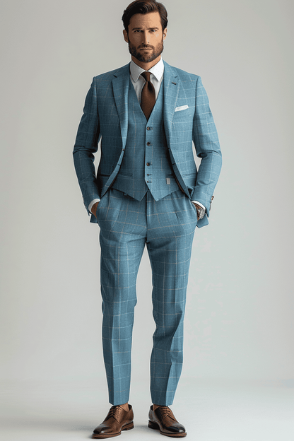Light Blue Flannel Suit — Custom Made to Measure