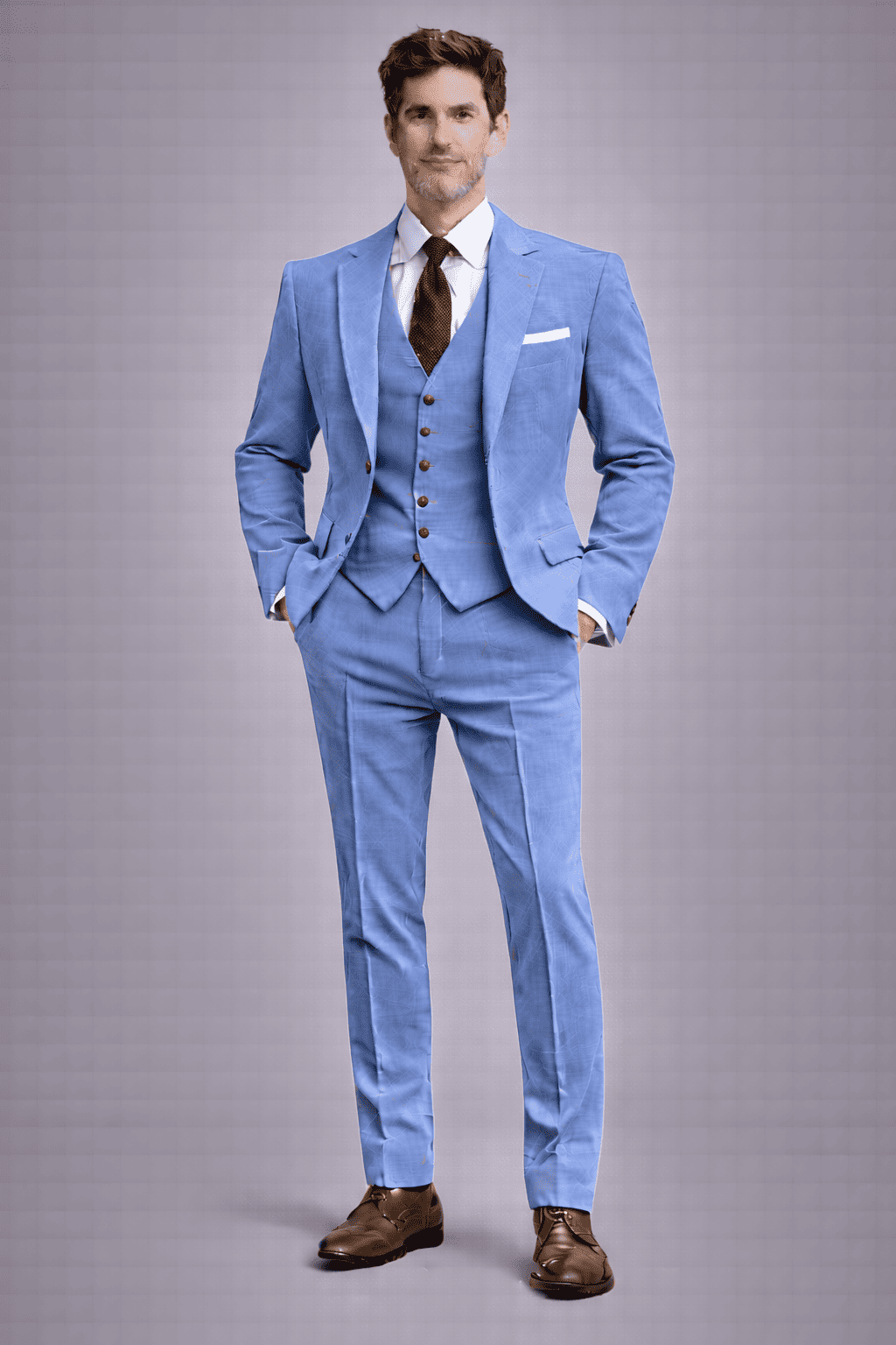 Light Blue Linen Father of the Bride Suit — Custom Made