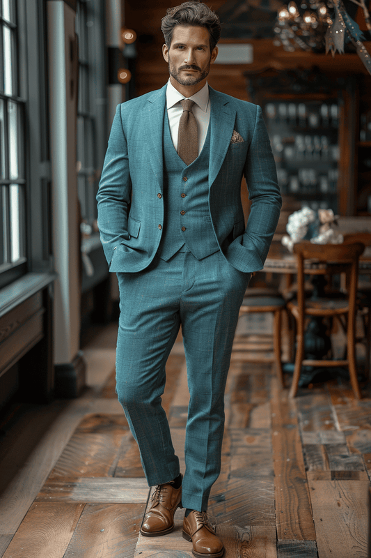 Light Blue Linen Graduation Suit — Custom Made to Measure