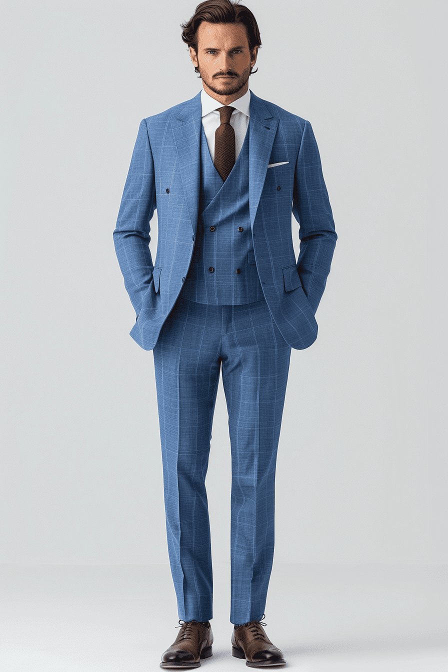Light Blue Wool Graduation Suit — Custom Made to Measure