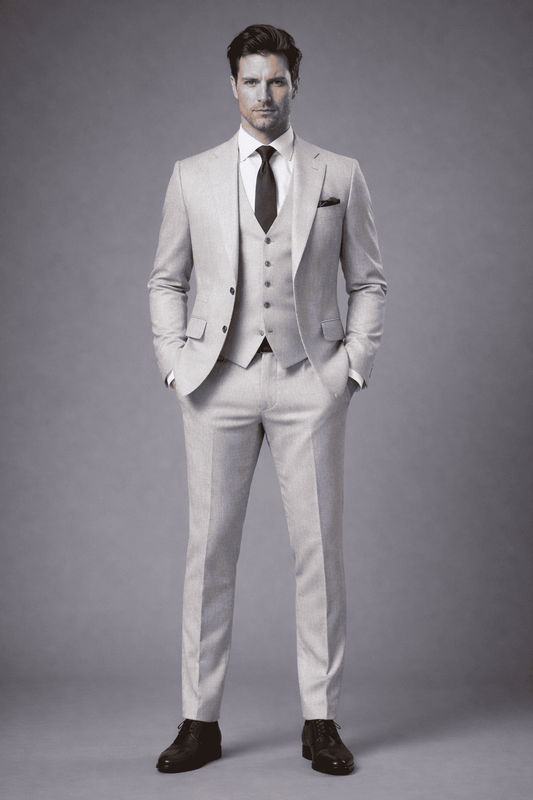Light Gray Linen Father of the Bride Suit — Custom Made