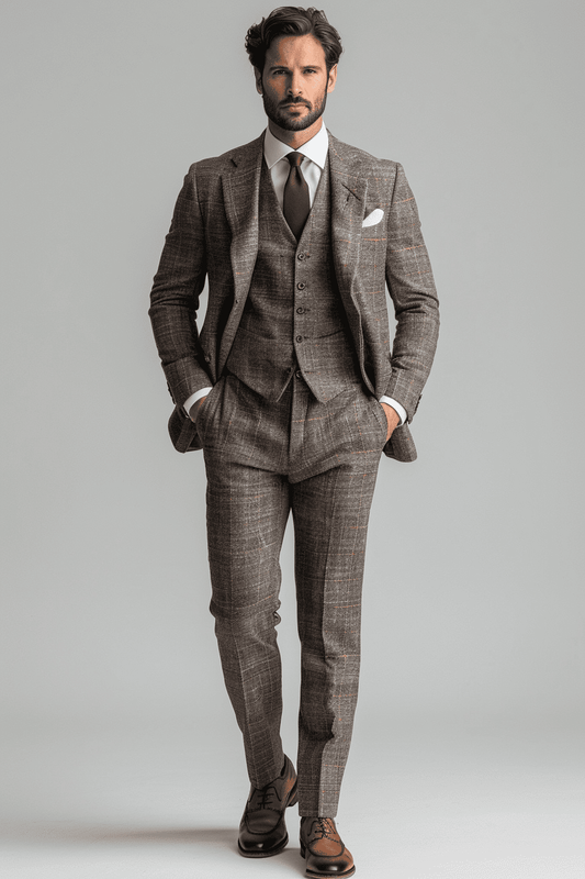 Light Gray Silk Blend Father of the Bride Suit — Custom Made