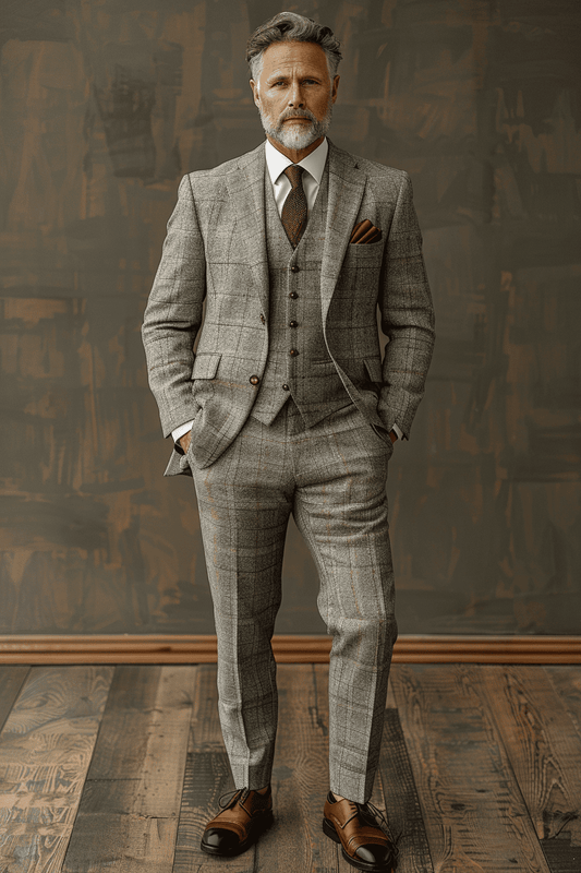 Light Grey Cotton Father of the Bride Suit — Custom Made