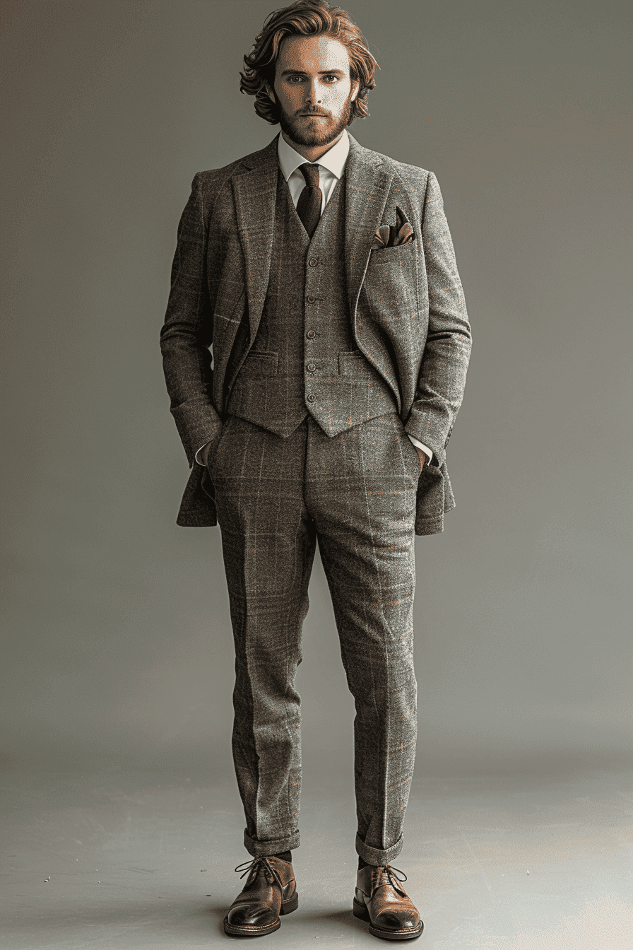 Burgundy Flannel Suit — Custom Made to Measure