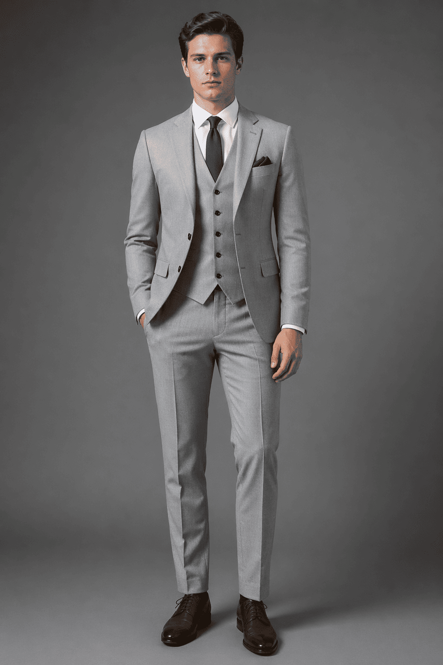 Light Grey Cotton Slim Fit Suit — Custom Made to Measure