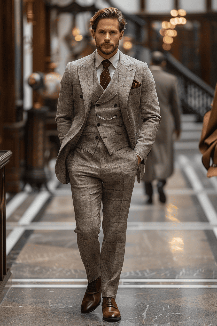 Light Grey Velvet Cocktail Party Suit — Custom Made to Measure