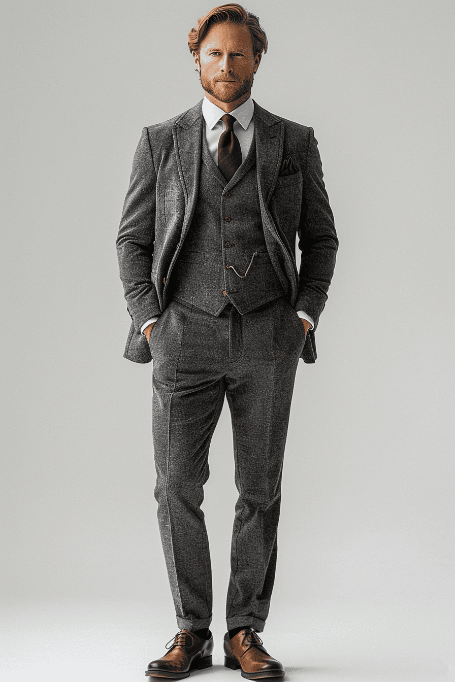 Light Grey Velvet Graduation Suit — Custom Made to Measure