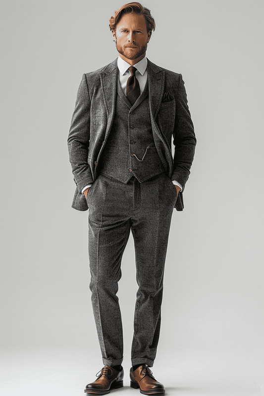 Light Grey Velvet Graduation Suit — Custom Made to Measure