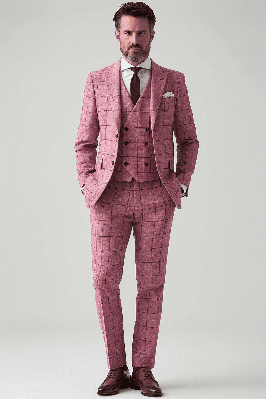 Light Pink Flannel Suit — Custom Made to Measure