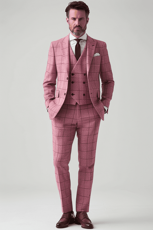 Light Pink Flannel Suit — Custom Made to Measure