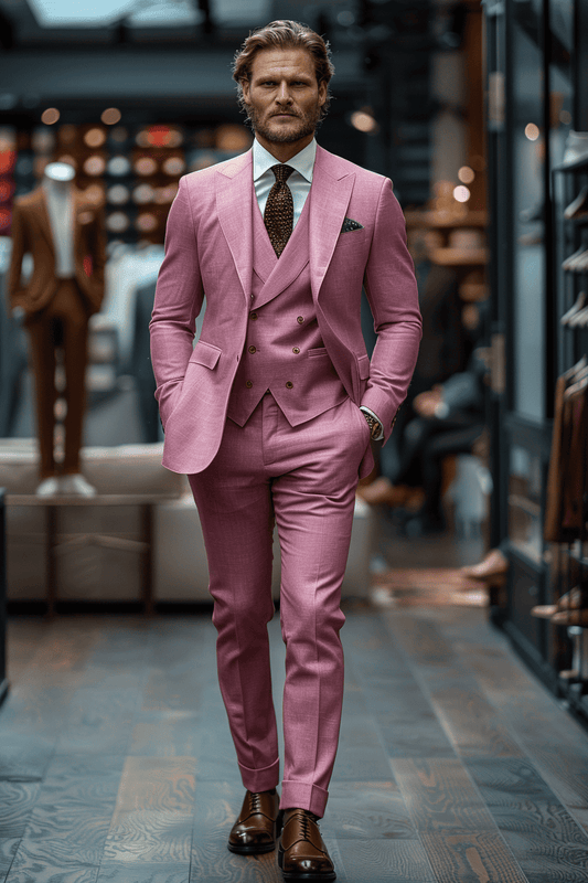 Light Pink Linen Graduation Suit — Custom Made to Measure