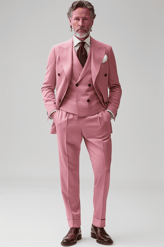 Light Pink Silk Blend Father of the Bride Suit — Custom Made