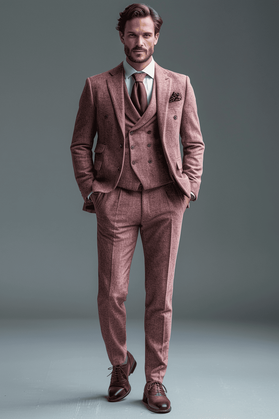Light Pink Velvet Cocktail Party Suit — Custom Made to Measure