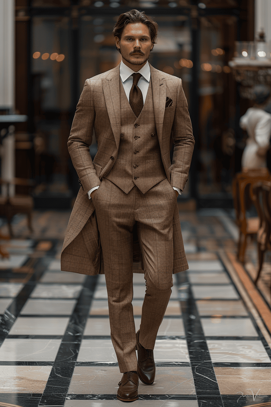 Light Taupe Cotton Father of the Bride Suit — Custom Made