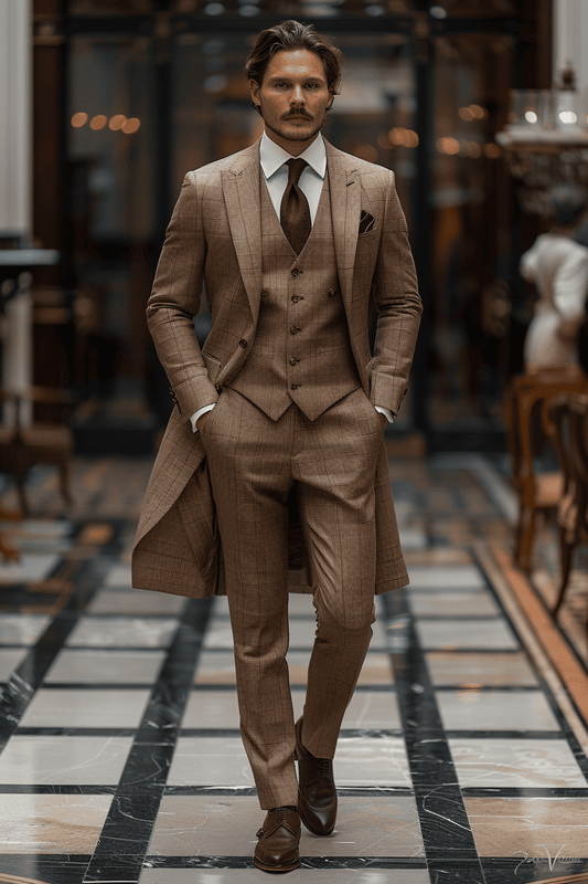 Light Taupe Cotton Father of the Bride Suit — Custom Made