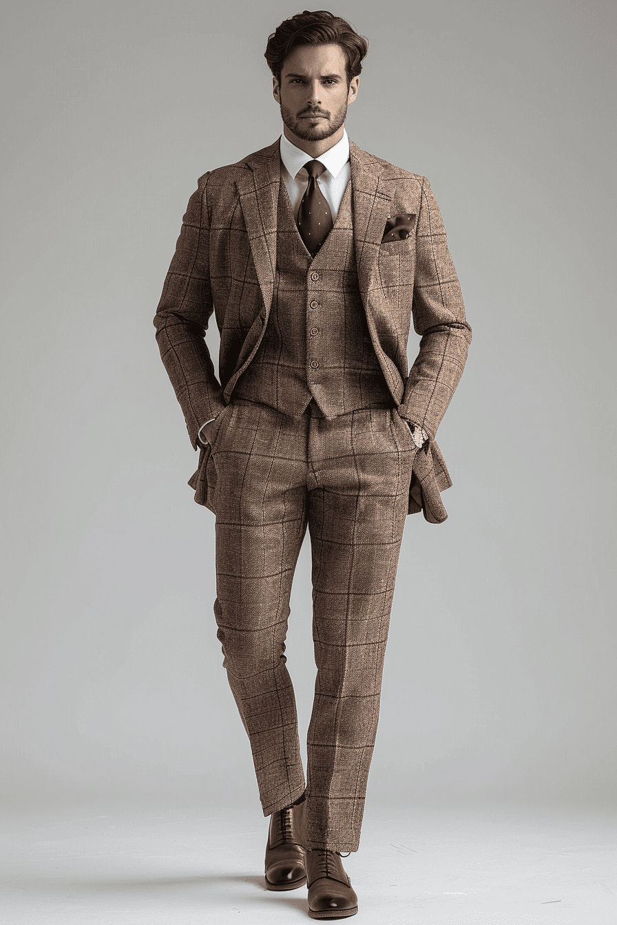 Light Taupe Flannel Suit — Custom Made to Measure