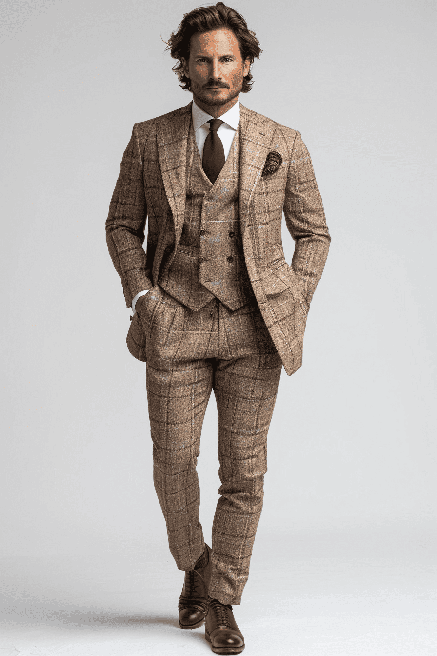 Light Taupe Linen Graduation Suit — Custom Made to Measure