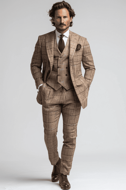Light Taupe Linen Graduation Suit — Custom Made to Measure
