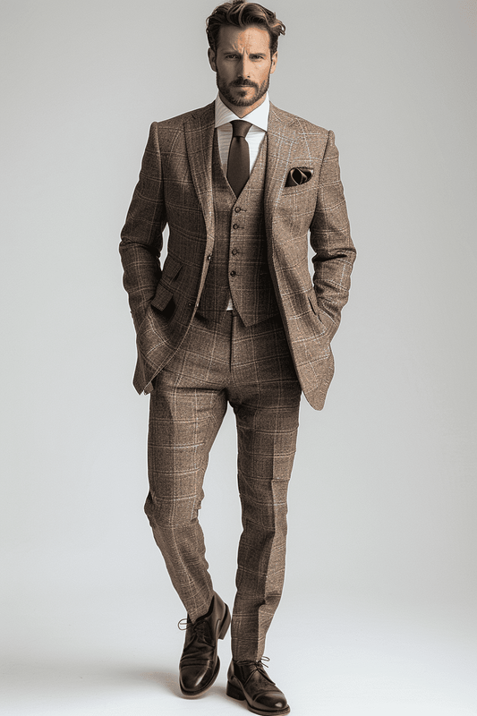 Light Taupe Seersucker Suit — Custom Made to Measure