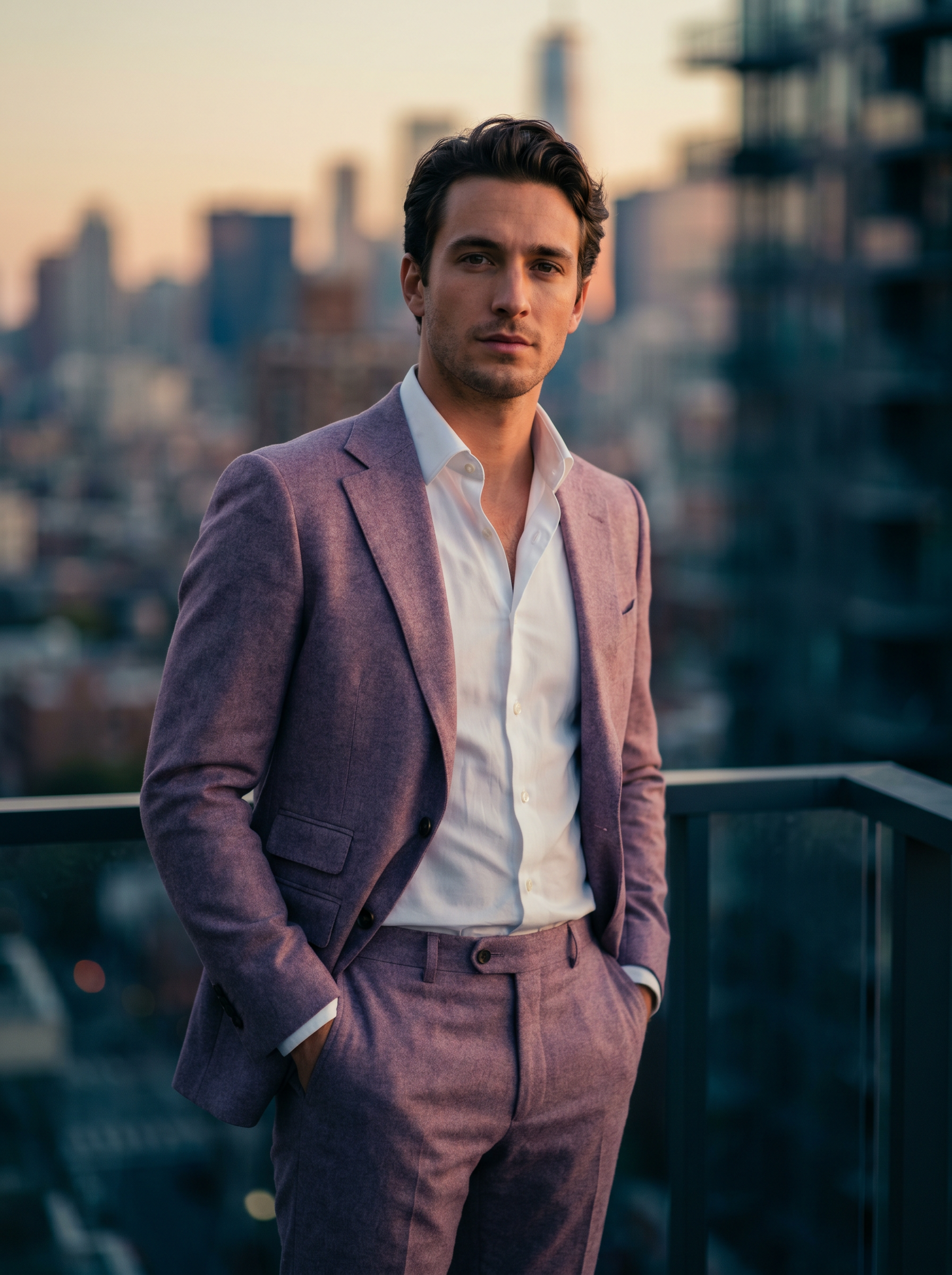 Lilac Wool Suit — Custom Made to Measure - front view