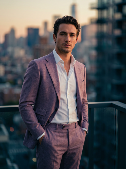 Lilac Wool Suit — Custom Made to Measure - front view