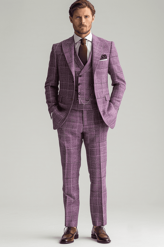 Lilac Silk Blend Father of the Bride Suit — Custom Made