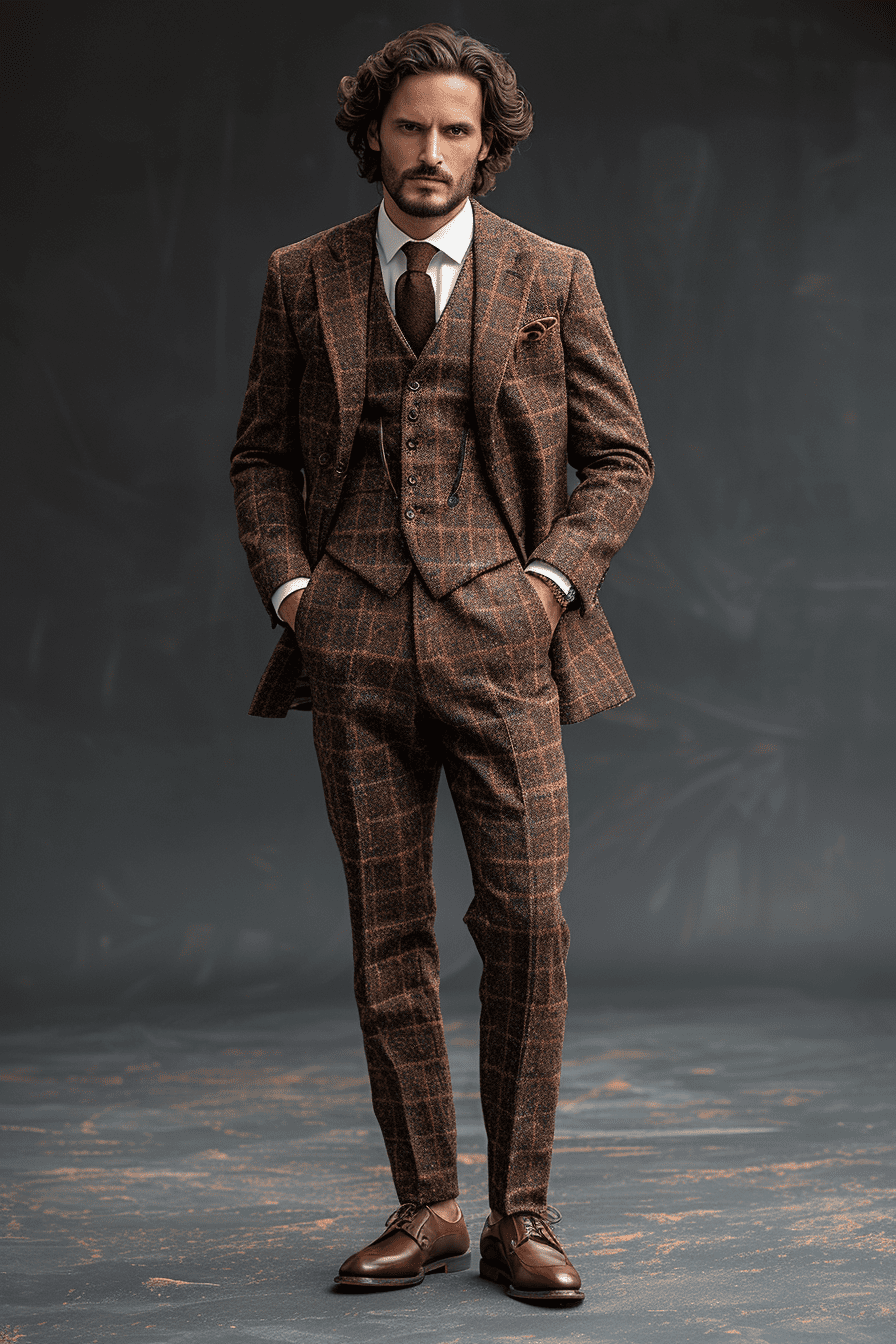 Maroon Flannel Suit — Custom Made to Measure
