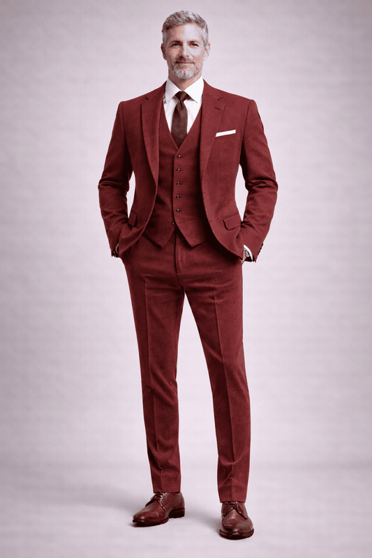 Maroon Linen Father of the Bride Suit — Custom Made