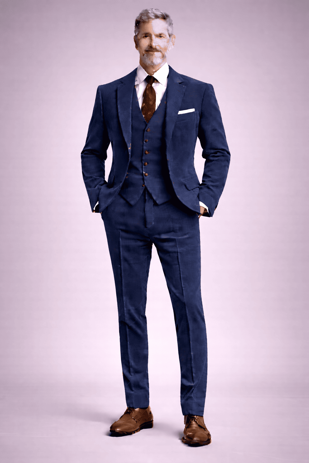 Midnight Blue Linen Father of the Bride Suit — Custom Made